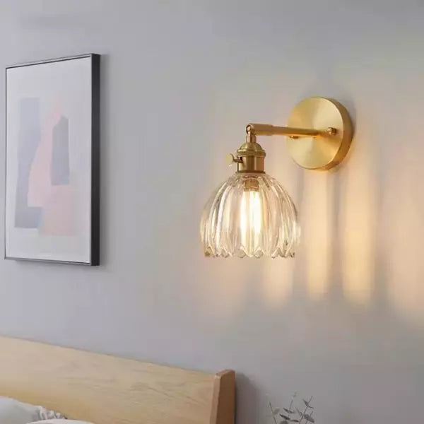 SUENTA Retro Blumenknospen-Tulpenglas-Wandlampe