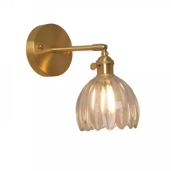 SUENTA Retro Blumenknospen-Tulpenglas-Wandlampe Neutral