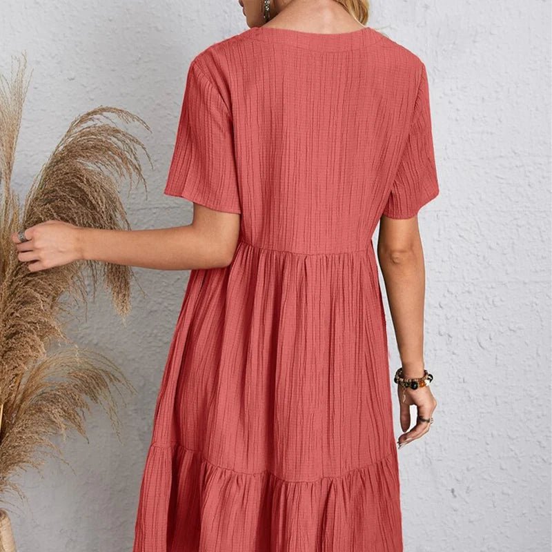 SUENTA Damen V-Ausschnitt-Kleid Retro-Kleid Schlankheitsdesign Figur Formt