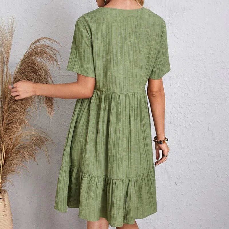 SUENTA Damen V-Ausschnitt-Kleid Retro-Kleid Schlankheitsdesign Figur Formt