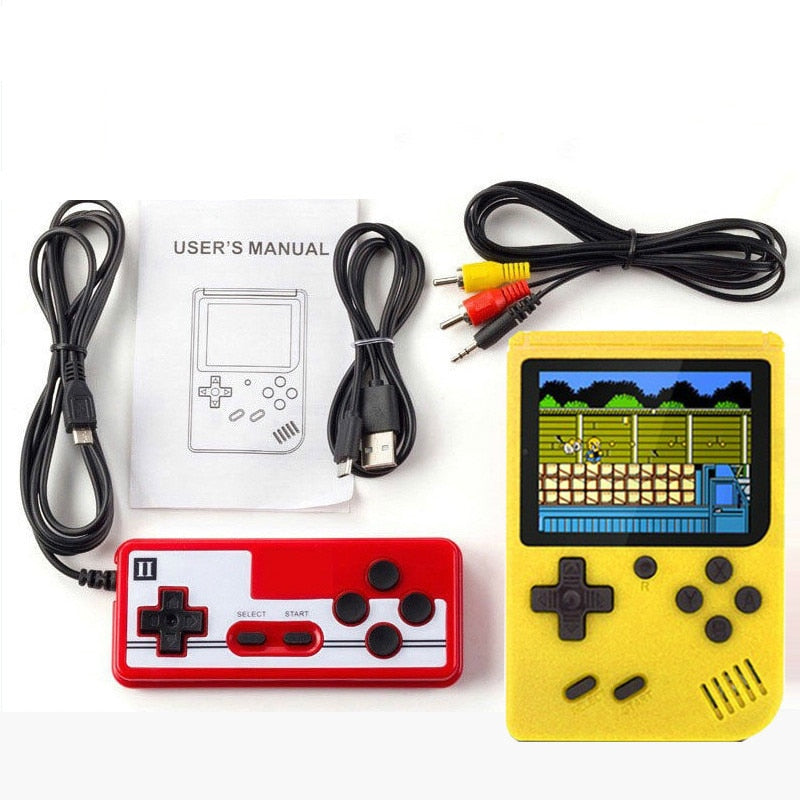 SUENTA Retro-Spielkonsole 400 Integrierte Klassische Spiele Dual-Player Gelb