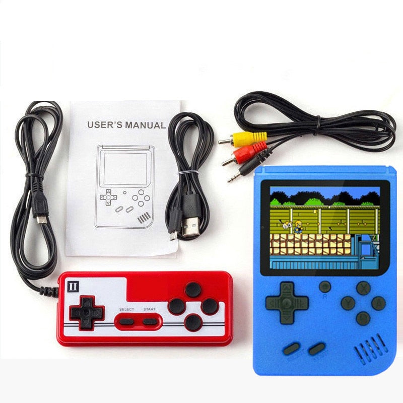 SUENTA Retro-Spielkonsole 400 Integrierte Klassische Spiele Dual-Player Blau