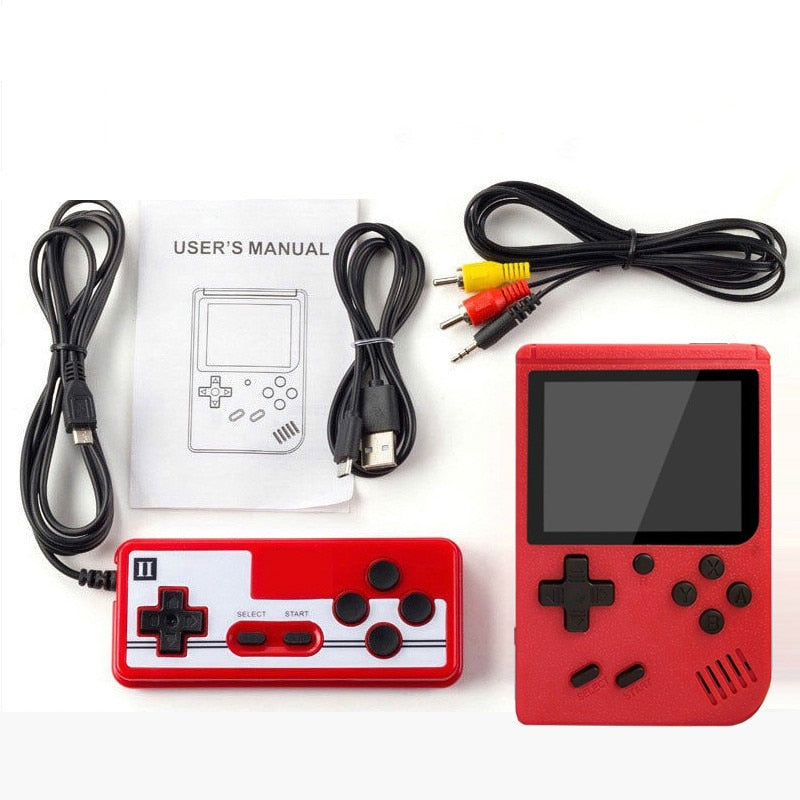 SUENTA Retro-Spielkonsole 400 Integrierte Klassische Spiele Dual-Player Rot