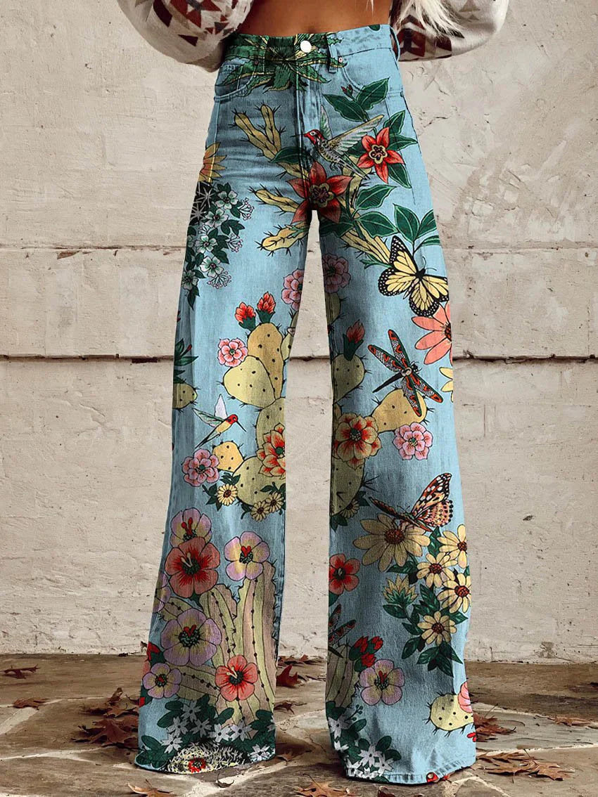 SUENTA Māya | Damen Baggy Jeans Entspannte Eleganz Komfort Sommer Blauer Wald