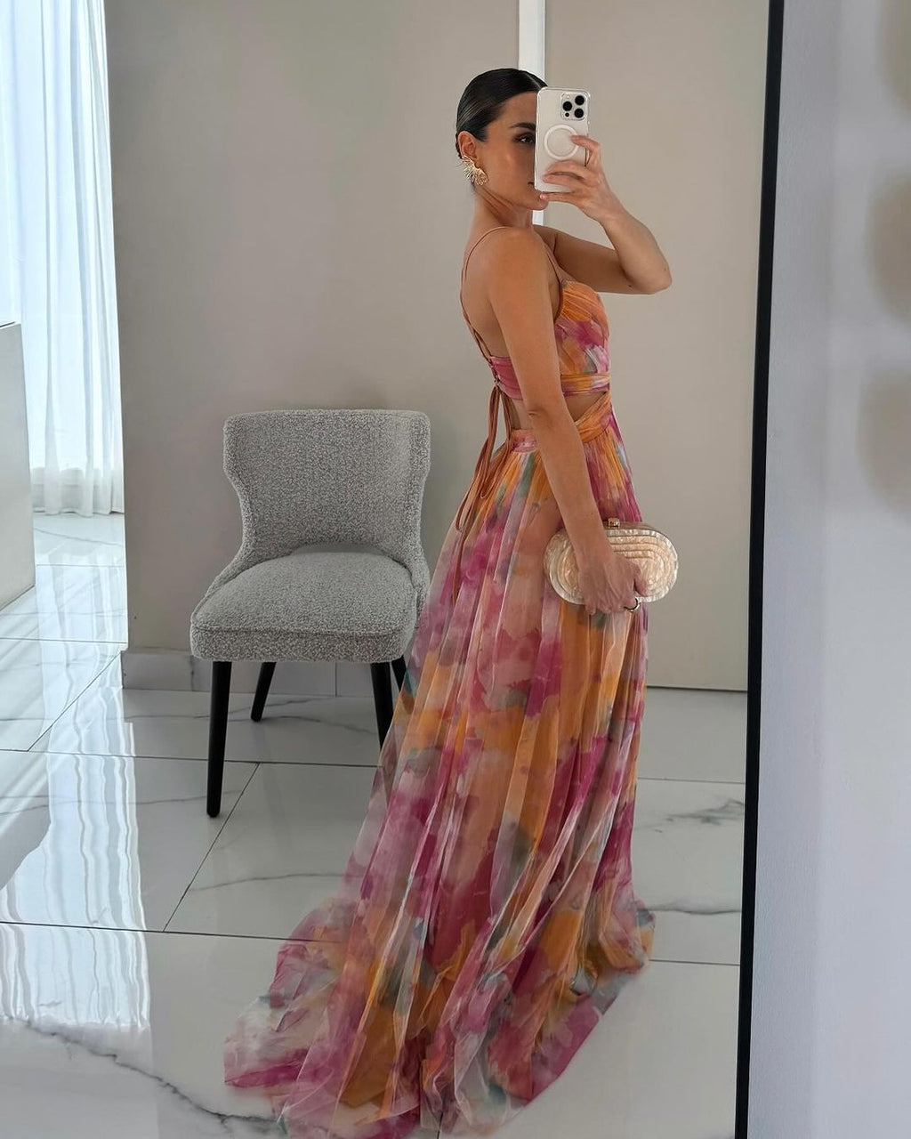 SUENTA Elira | Damen Kleid – Florale Eleganz und Sublimierte Silhouette