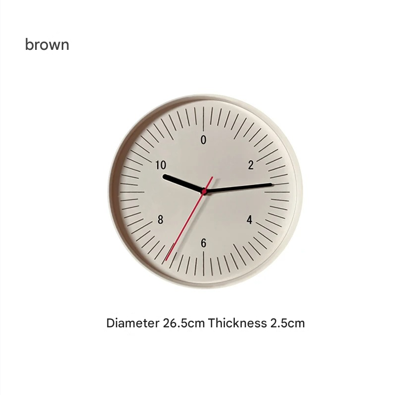 SUENTA Wanduhr Runde Aus ABS Material Leicht Aufhängbar Bunt Braun