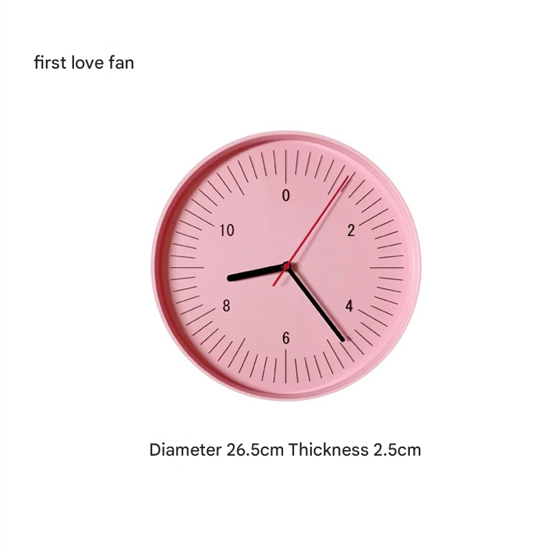SUENTA Wanduhr Runde Aus ABS Material Leicht Aufhängbar Bunt Rosa