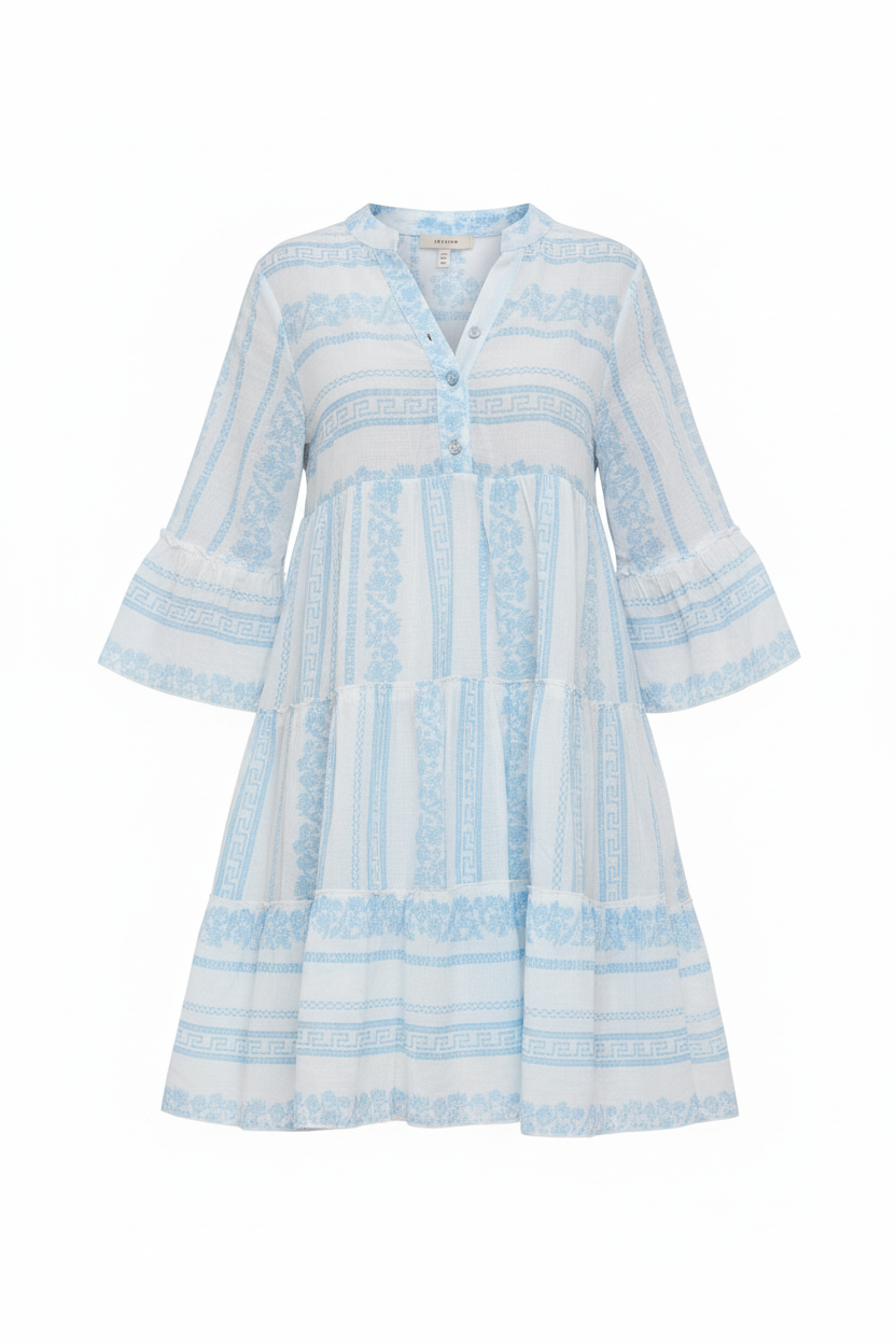 SUENTA Beya | Damen Boho-Kleid – Rüschendetails & Fröhliches Muster