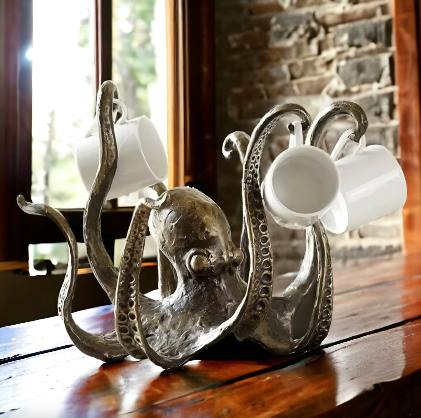 SUENTA Rustik Mugghalter Mit Tintenfisch Design Für Becher