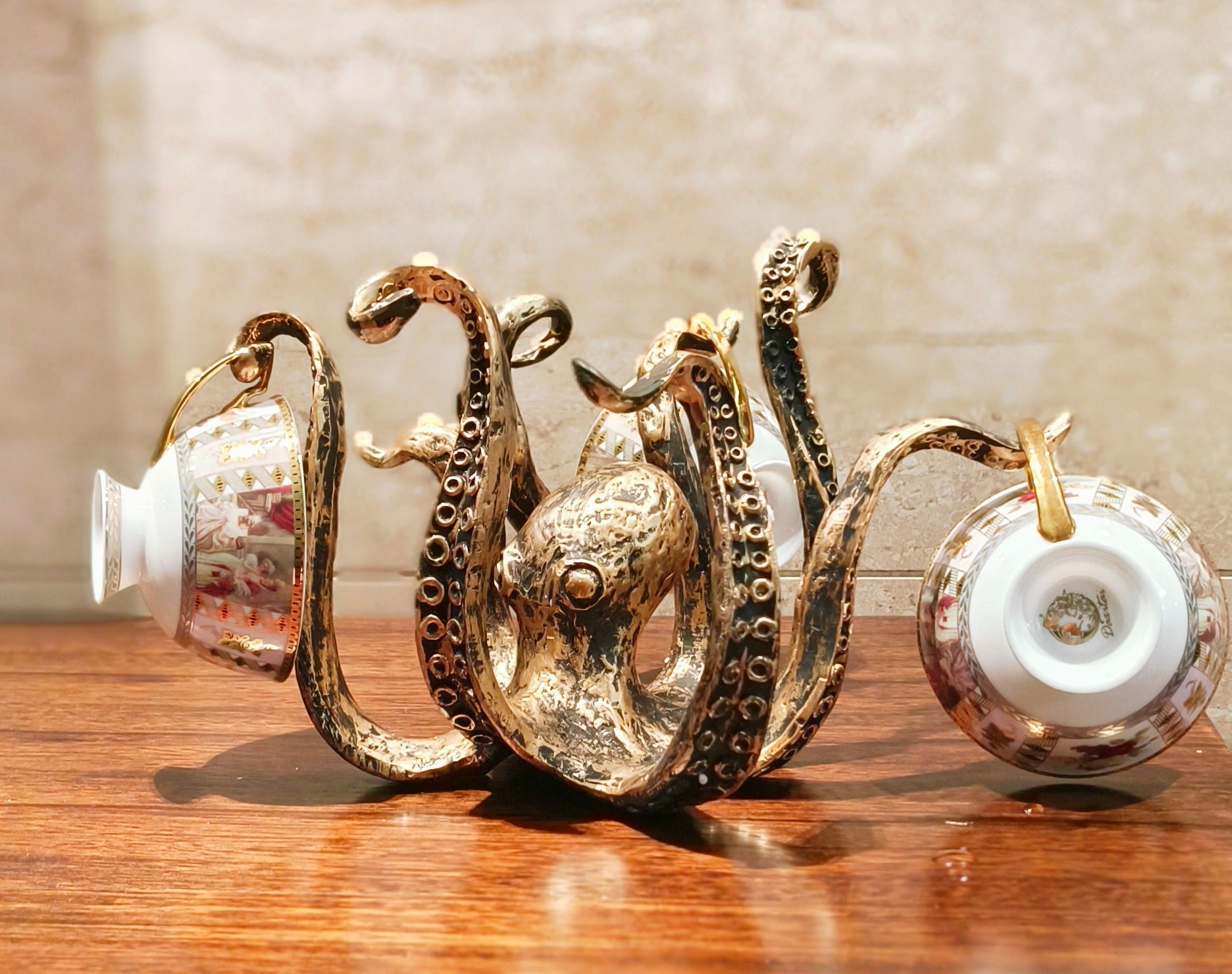 SUENTA Rustik Mugghalter Mit Tintenfisch Design Für Becher