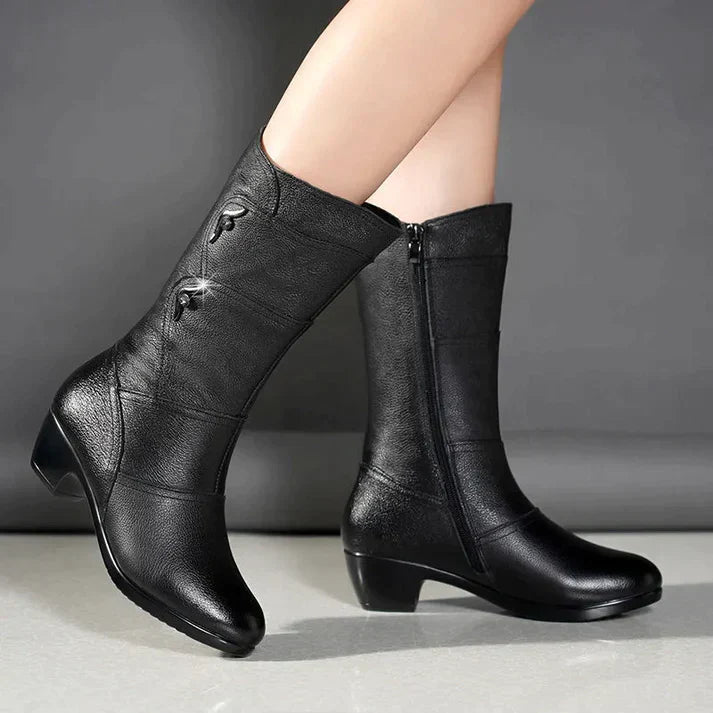 SUENTA Schwarze Winterstiefel für Damen | Warme - Winterstiefel