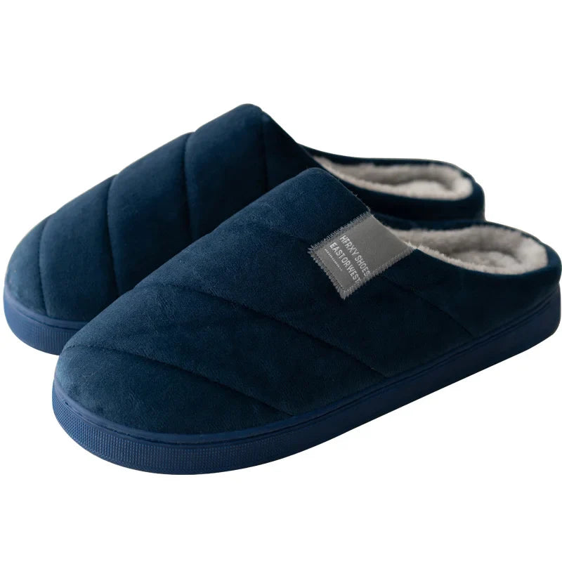 SUENTA Hausschuhe Unisex Drinnen Warme Schlupf Komfort Zuhause Marineblau