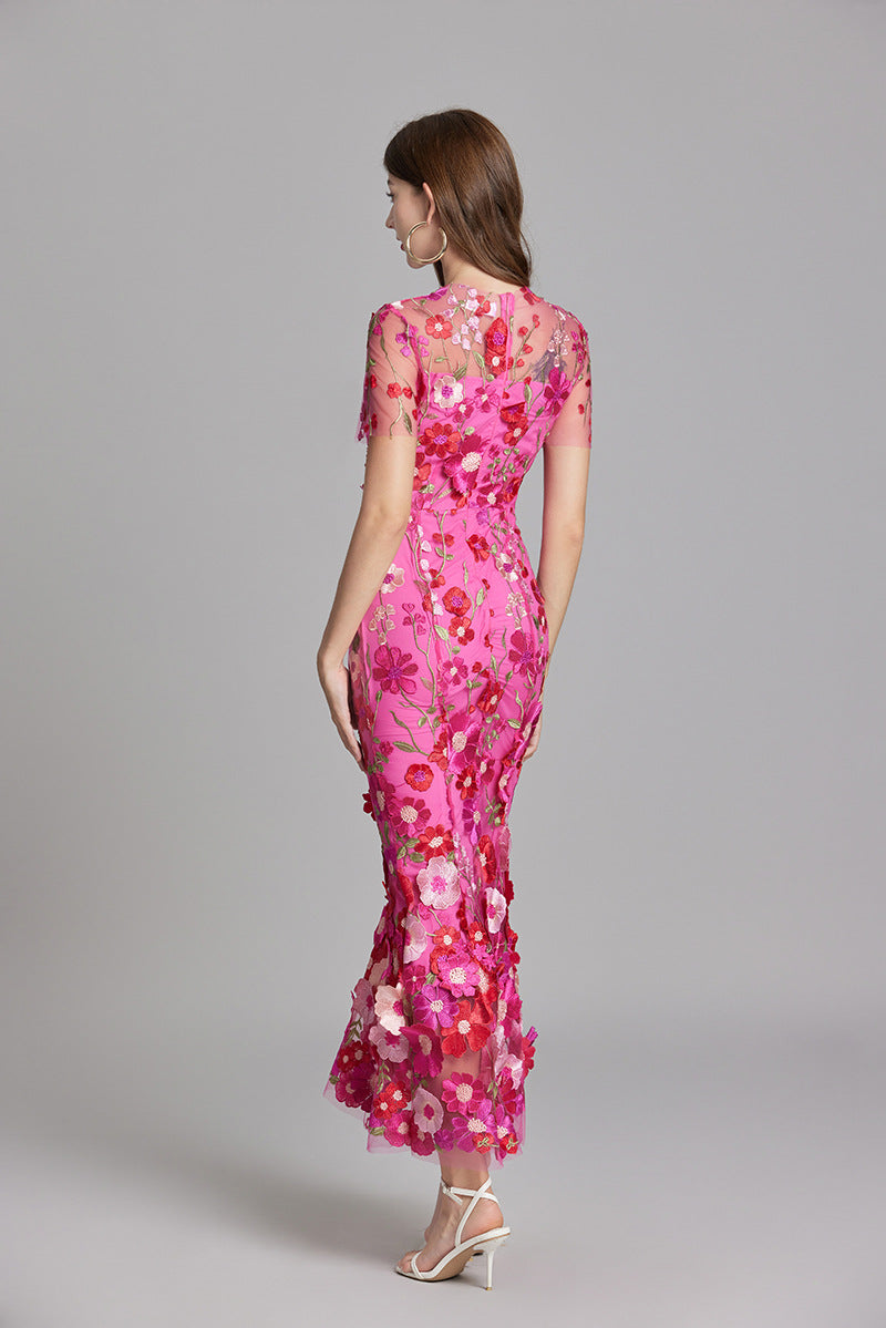 SUENTA Damen Maxi Kleid – Elegantes Ärmelloses Besticktes Kleid