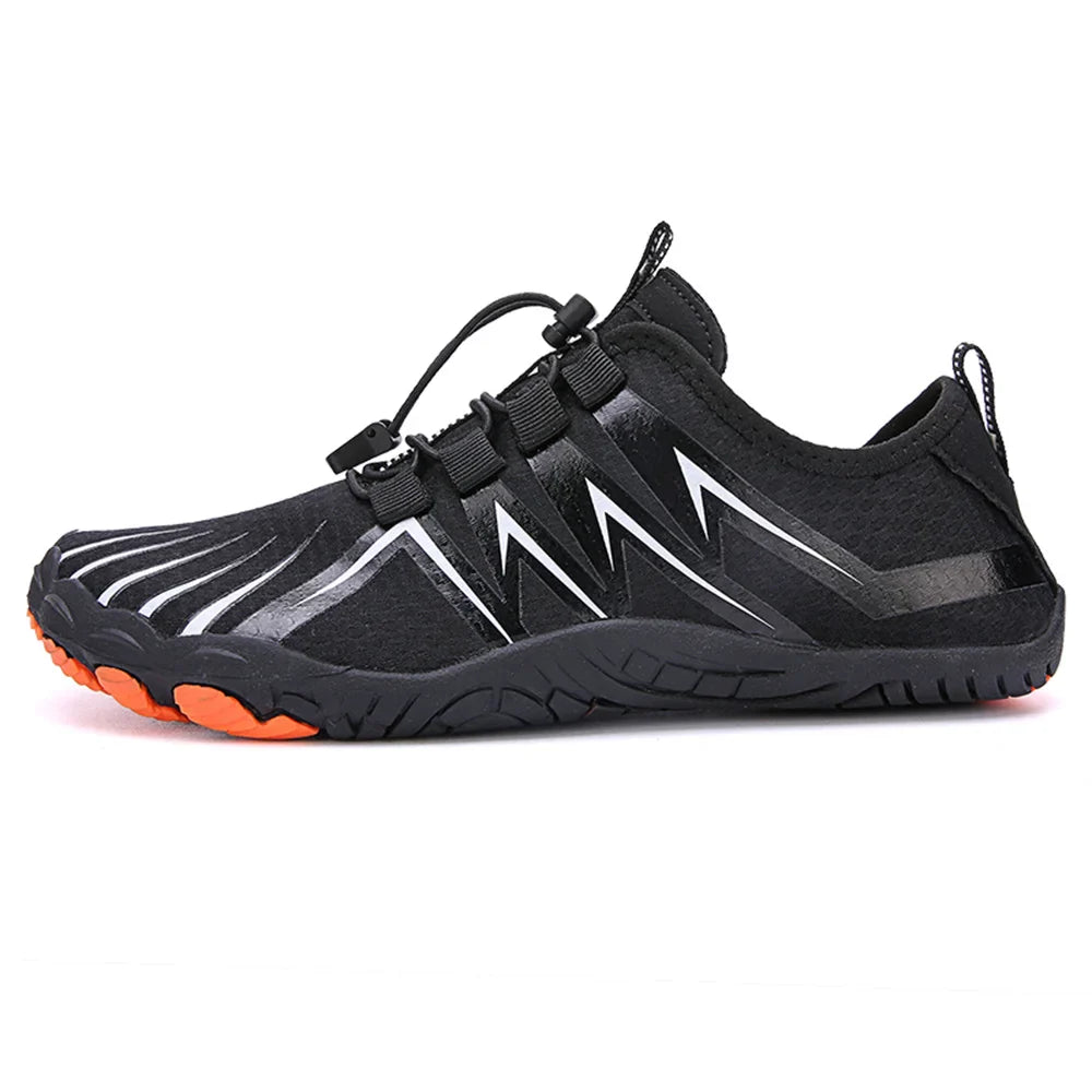 SUENTA Unisex Wasserdichte Barfußschuhe Schwimmen Wandern Strand Schwarz 2