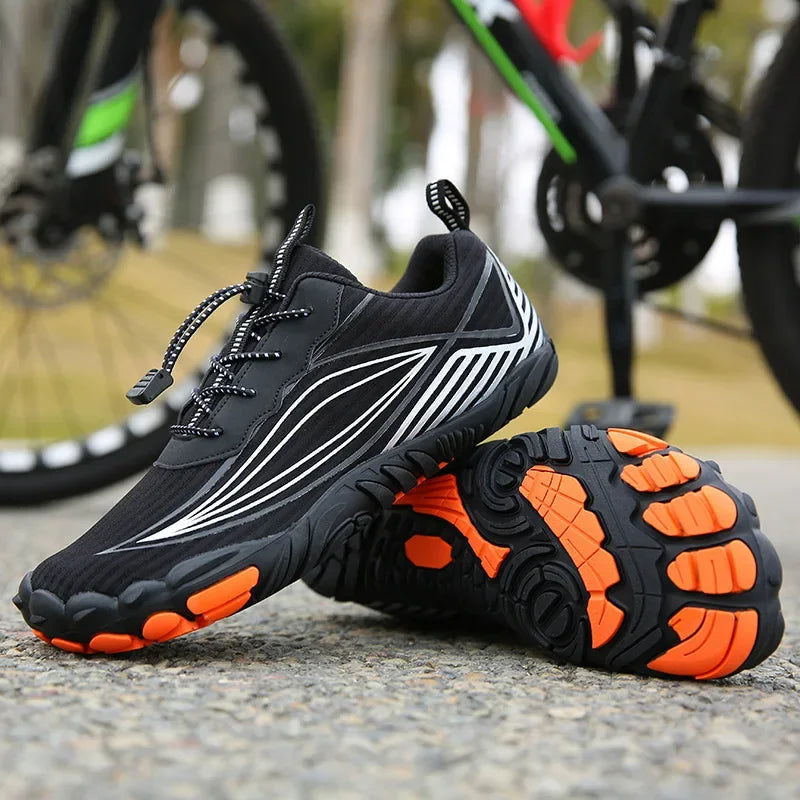 SUENTA Unisex Flache Barfußschuhe Wasserdichte Fünfzehige Aufbau