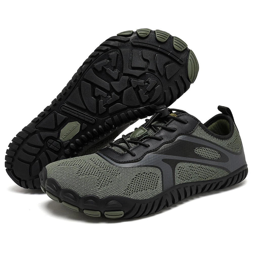 SUENTA Unisex Barfußschuhe Rutschfeste Außensohle Laufen Alltag Grün