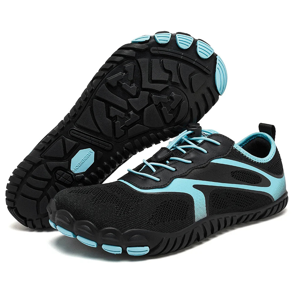 SUENTA Unisex Barfußschuhe Rutschfeste Außensohle Laufen Alltag Schwarz Blau