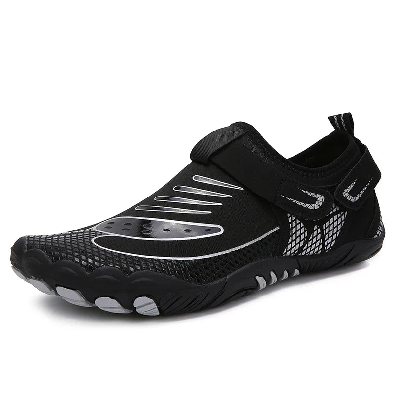 SUENTA Unisex Barfußschuhe Rutschfest Wasserdichte Strand Schwarz
