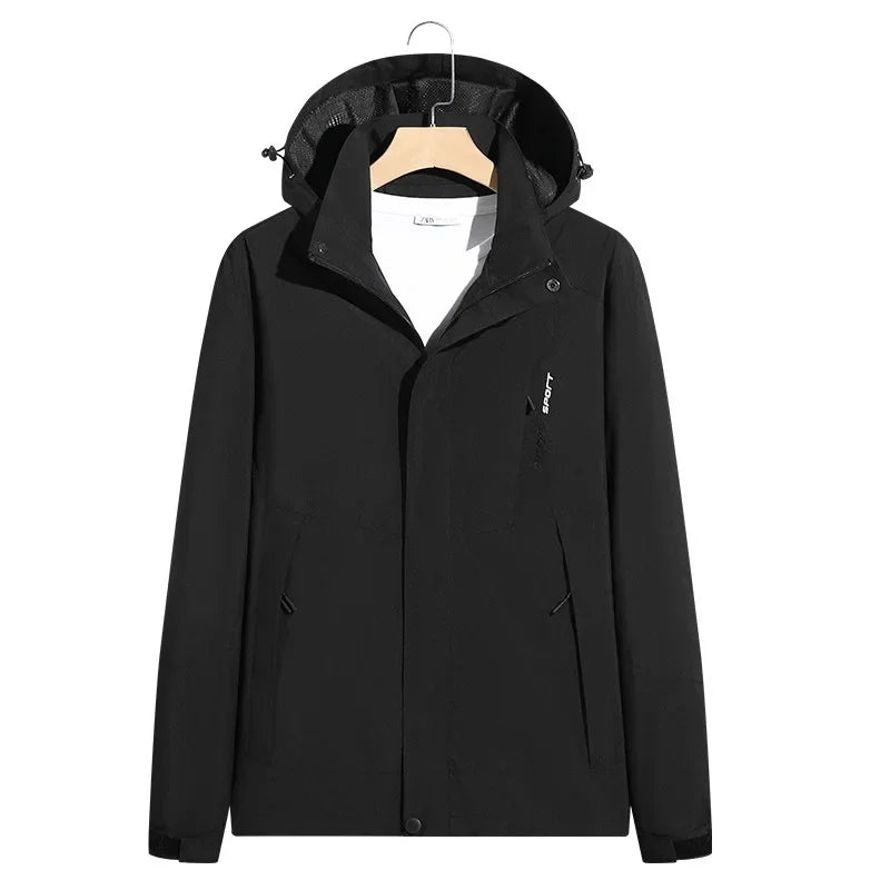 SUENTA Unisex-Skijacke Modische Wandern Skifahren Wind Schützt Schwarz