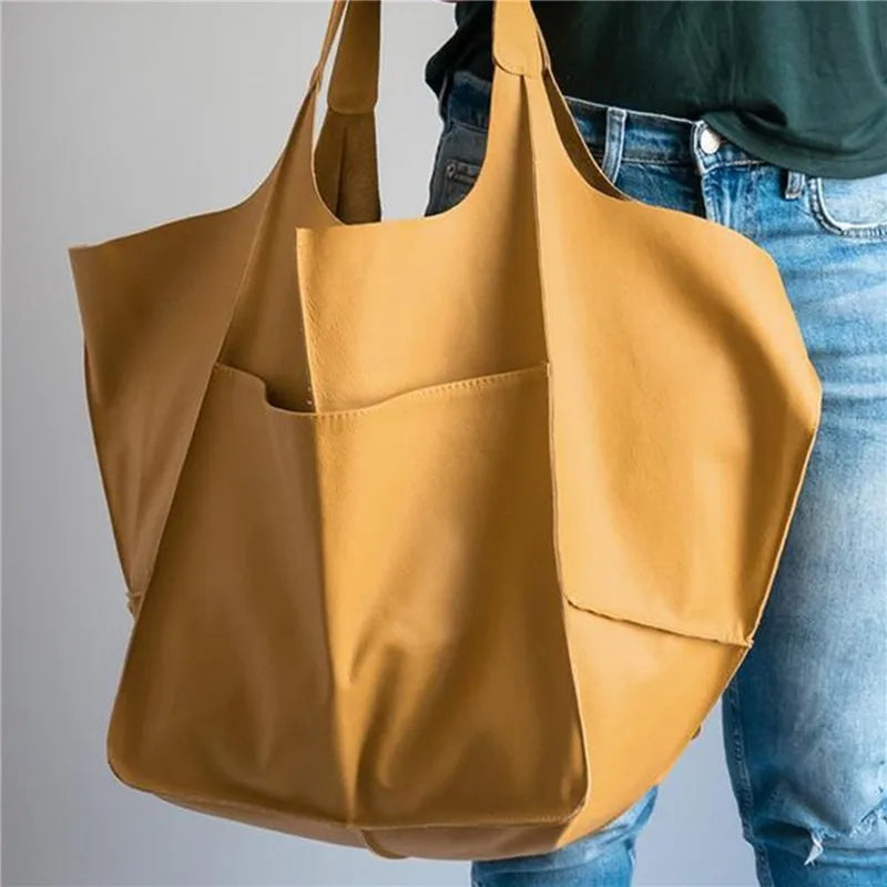 SUENTA Damen Must-Have-Tasche Oversized Tragetasche Alltag Gelb