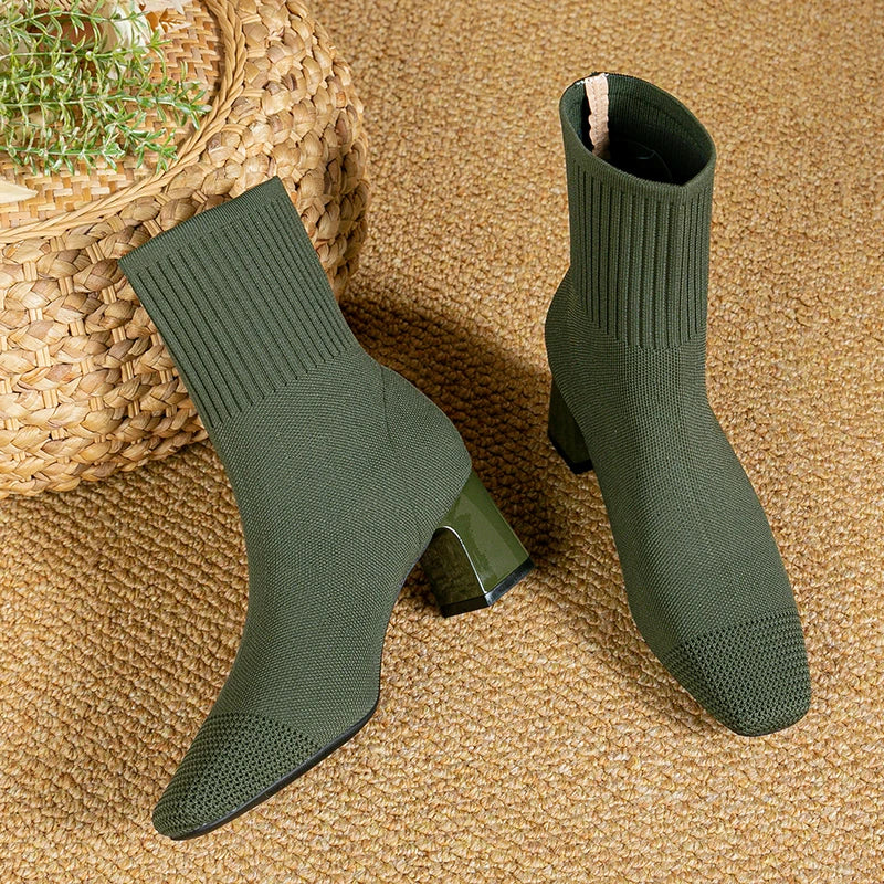SUENTA Souls Damen Stiefeletten - Bequem aus der Komfort-Kollektion Grün