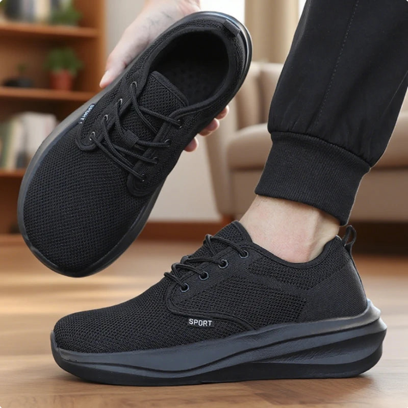 SUENTA Men's Casual Wide Barefoot Shoes - Unisex Minimalist Zero Drop Trail Running & Walking Shoes with Non-Slip Rubber Sole, Breathable All Black