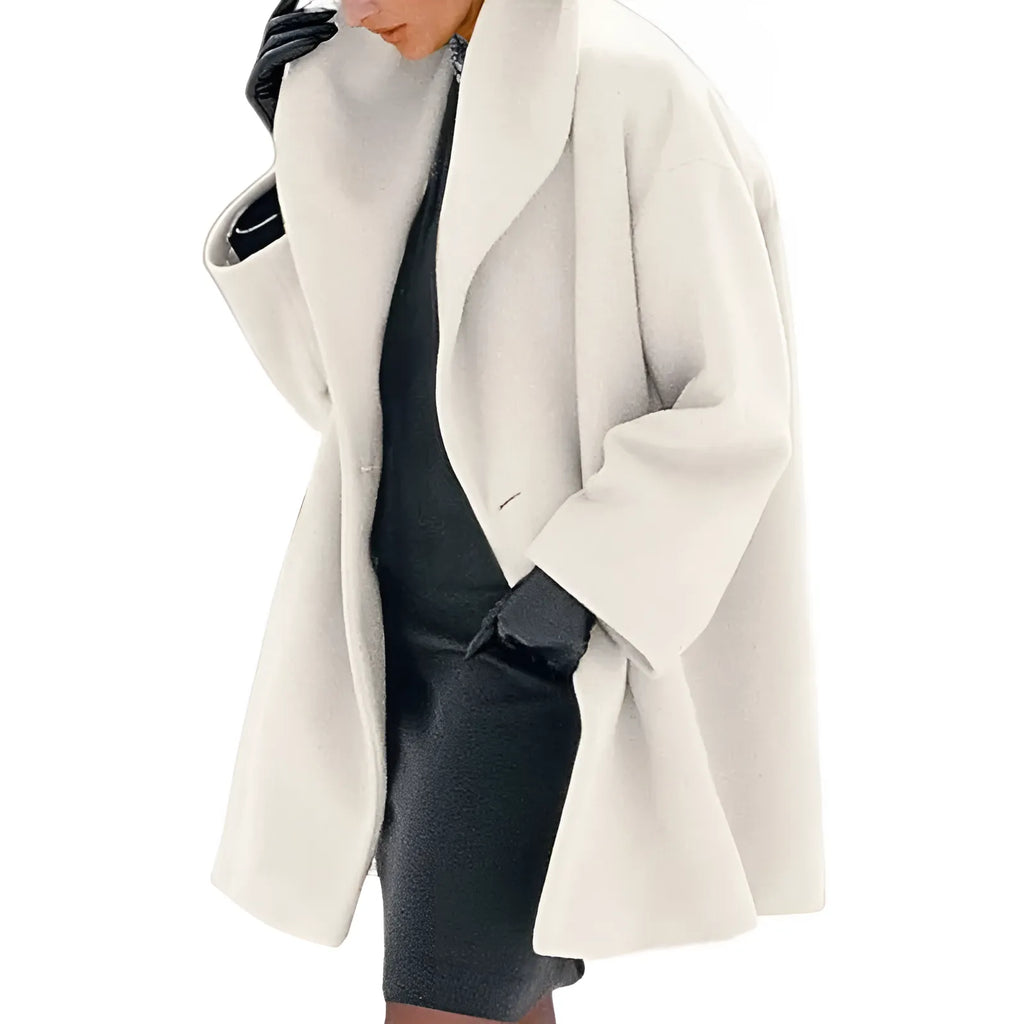 SUENTA Damen Winter Klassiker Trench Mantel Zeitlose Eleganz Warme - Winterjacke Damen Weiß