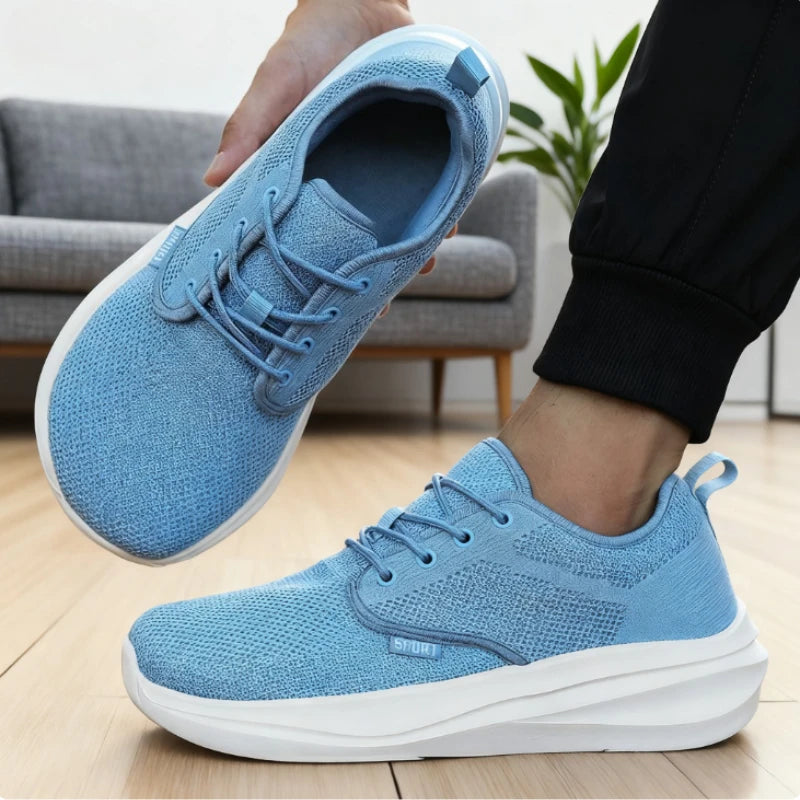 SUENTA Men's Casual Wide Barefoot Shoes - Unisex Minimalist Zero Drop Trail Running & Walking Shoes with Non-Slip Rubber Sole, Breathable Sky Blue