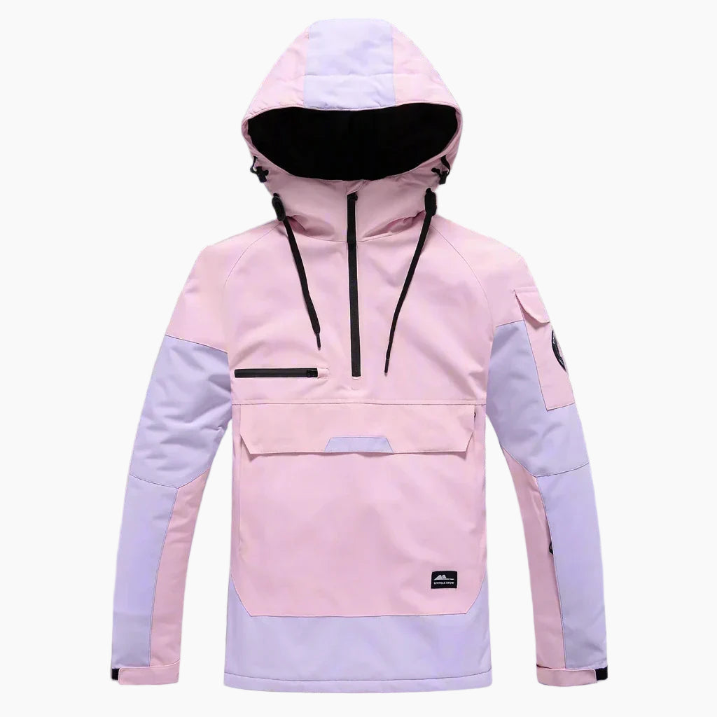 SUENTA Unisex Winter Skijacke Mit Kapuze Vielseitiger Schutz Kälte Rosa