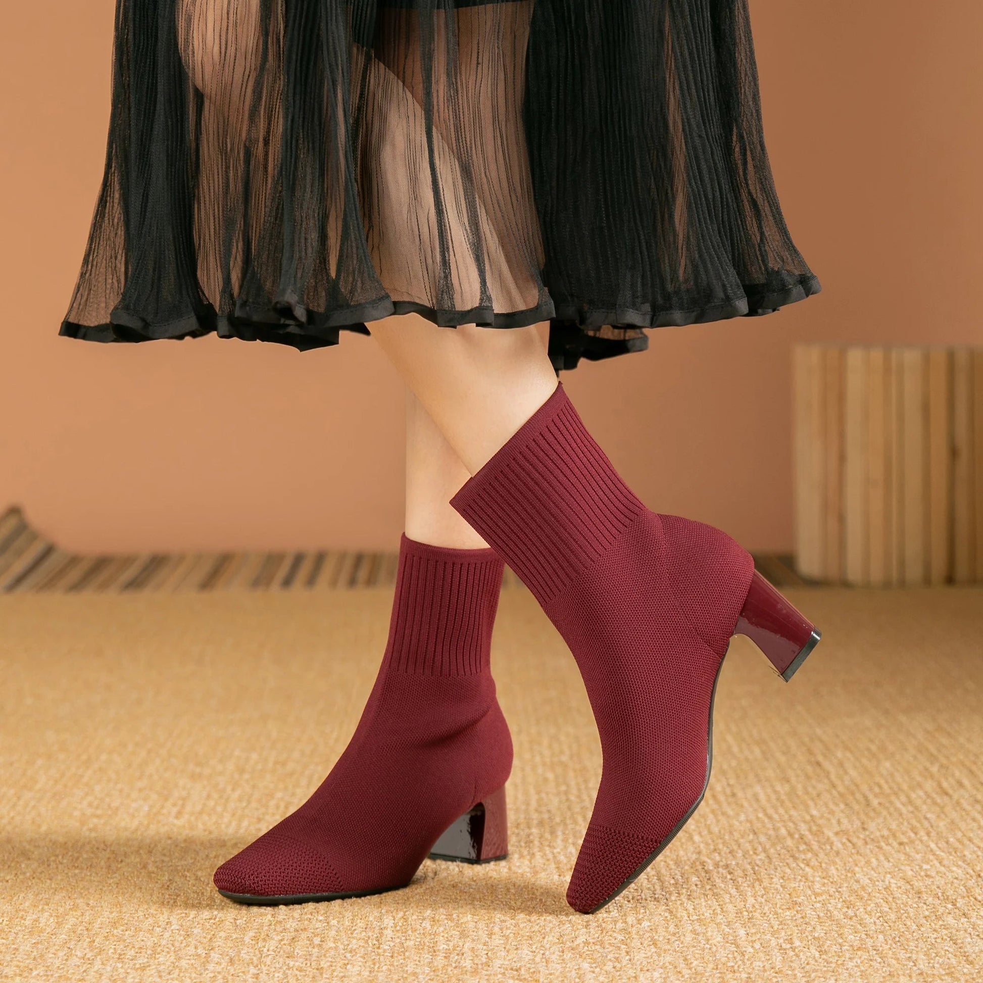 SUENTA Souls Damen Stiefeletten - Bequem aus der Komfort-Kollektion Rot