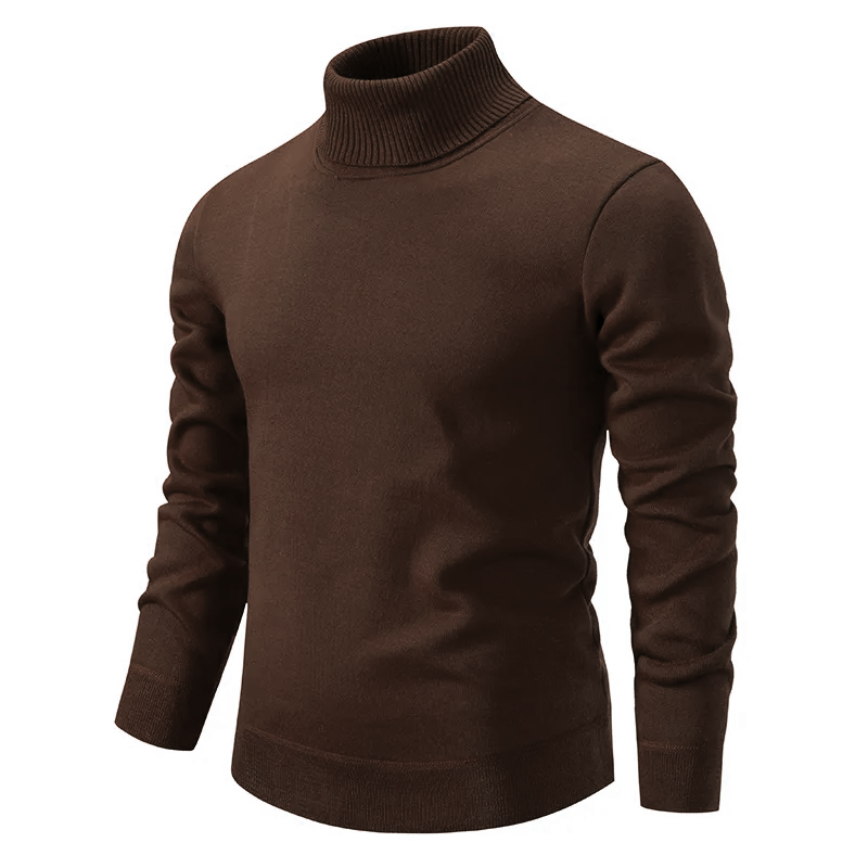 SUENTA Baumwolle - Rollkragenpullover Skandinavischer Stil Braun
