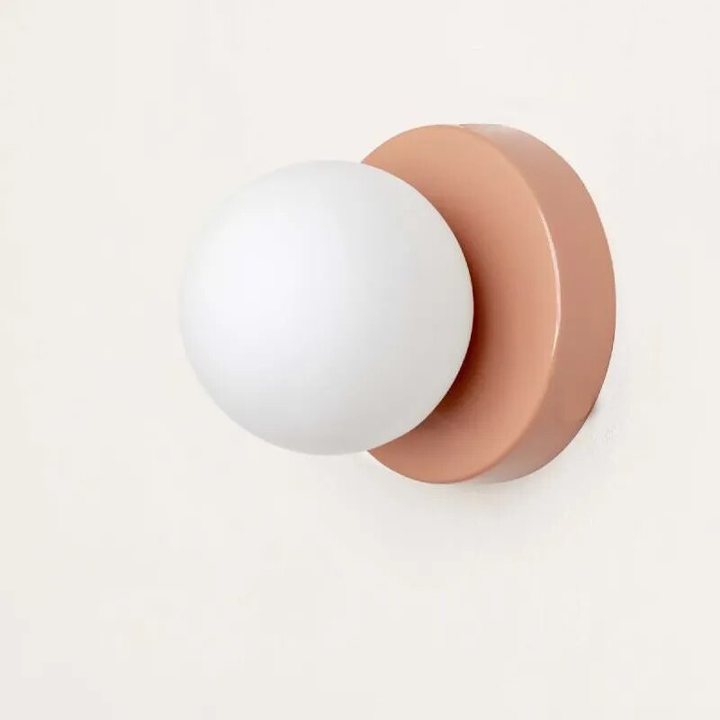 SUENTA Kreative LED Wandleuchte Macaron 10/12cm Glas Balkon Rosa