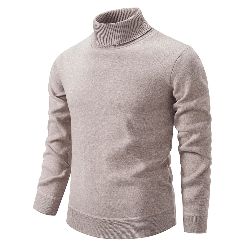 SUENTA Baumwolle - Rollkragenpullover Skandinavischer Stil Beige