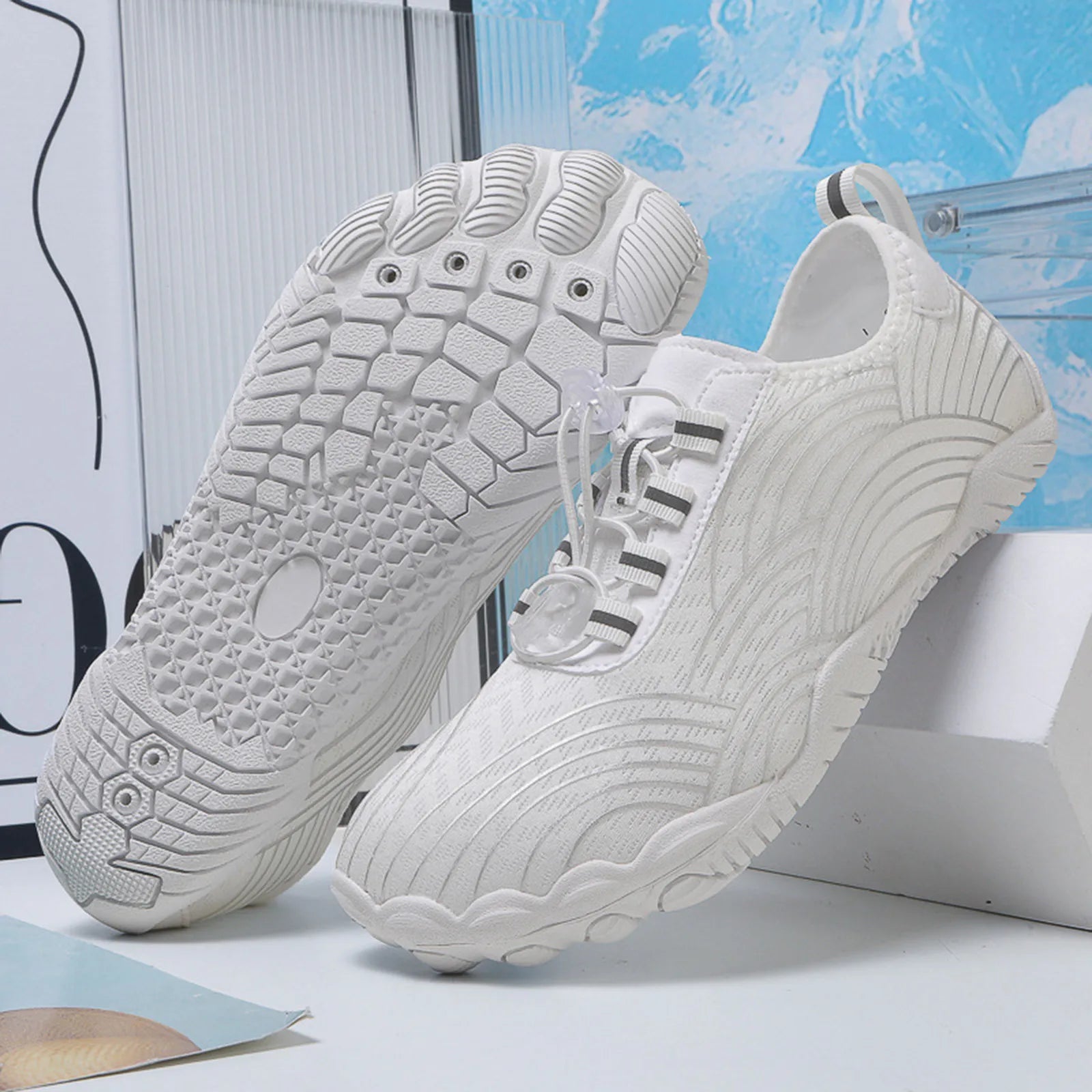 SUENTA Unisex Im Freien Barfußschuhe Wasserdichte Allround Flexibel Weiß