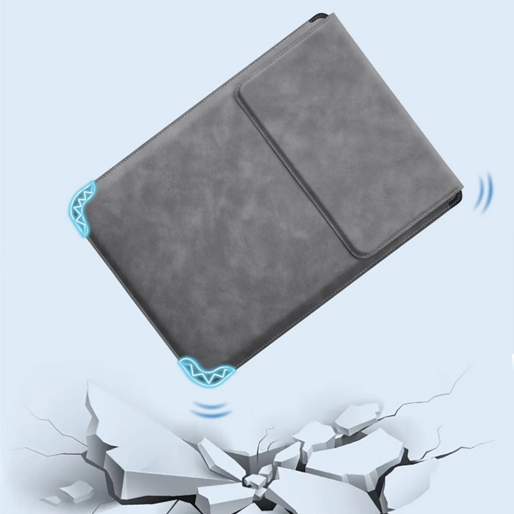 SUENTA Laptop Sleeve Case with Ergonomic Foldable Stand for MacBook Air Pro 13 13.6 M4, HP, Dell, Huawei - Waterproof Slim Notebook Cover 13 14 15 15.6 16 Inch