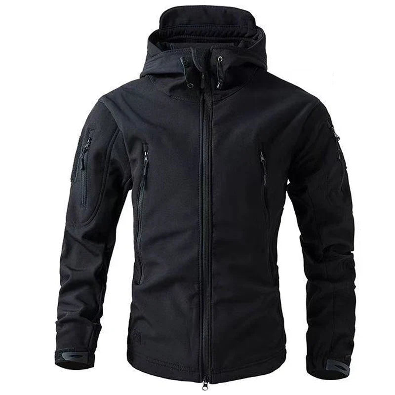 SUENTA Herren Softshell Jacke Windabweisenden Design Kapuze Schwarz