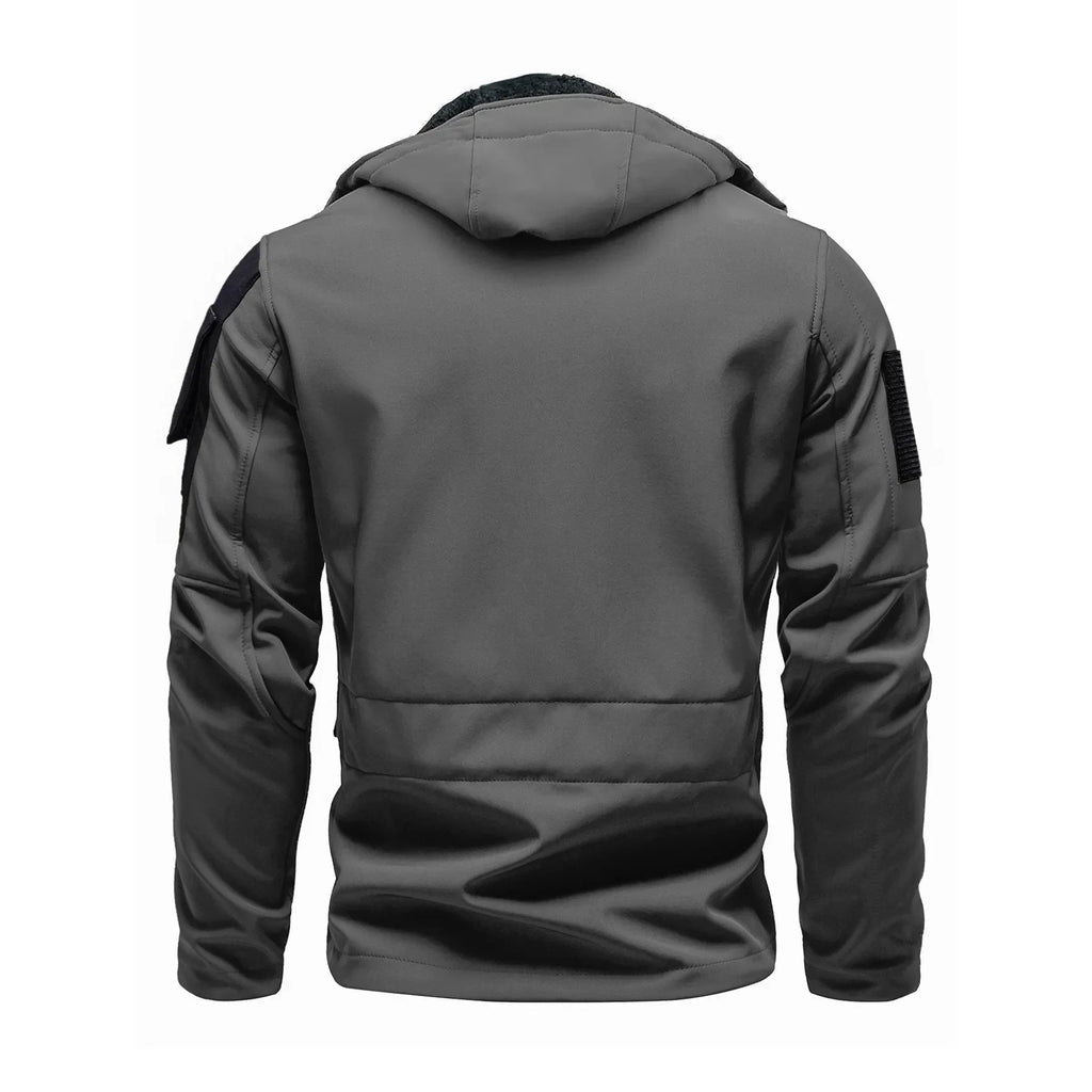 SUENTA Herren Mehreren Taschen Softshell Jacke Mit Kapuze