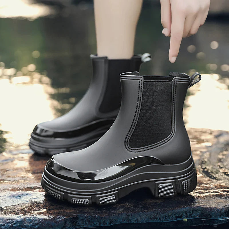 SUENTA Damen Wasserdichte Gummistiefel | Kurzrohr - Winterstiefel
