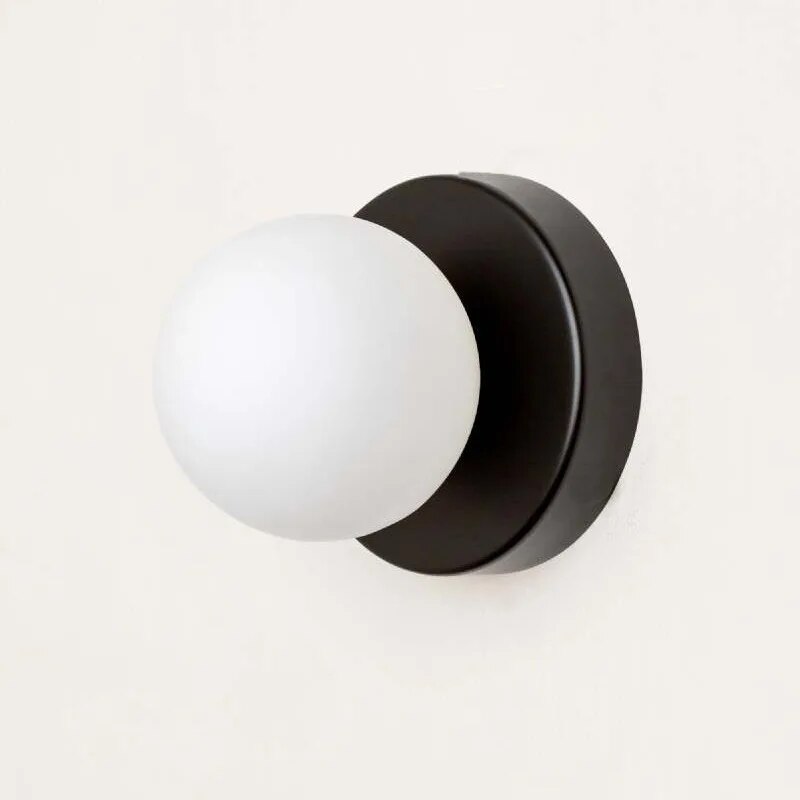 SUENTA Kreative LED Wandleuchte Macaron 10/12cm Glas Balkon Schwarz