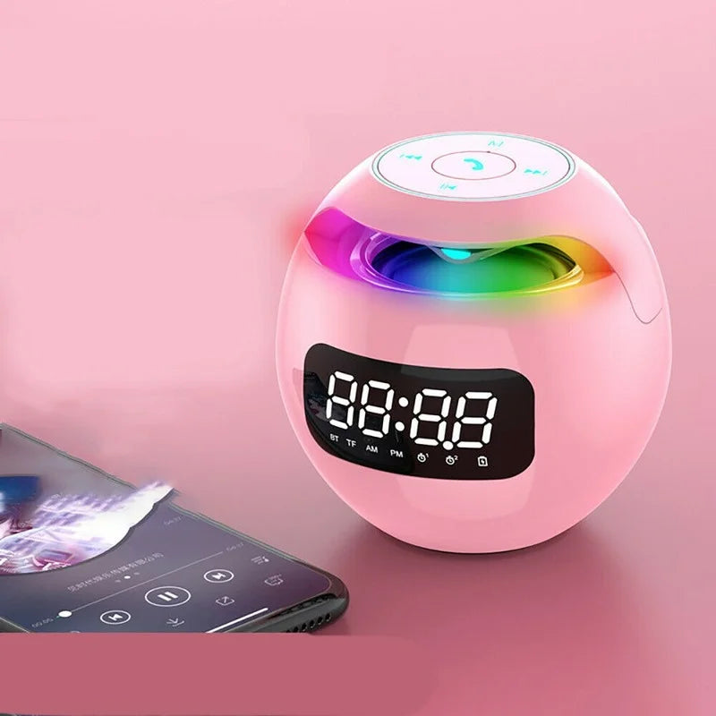 SUENTA Bluetooth-Wecker Mit LED-Lichtshow Und LED-Nachtlicht Pink