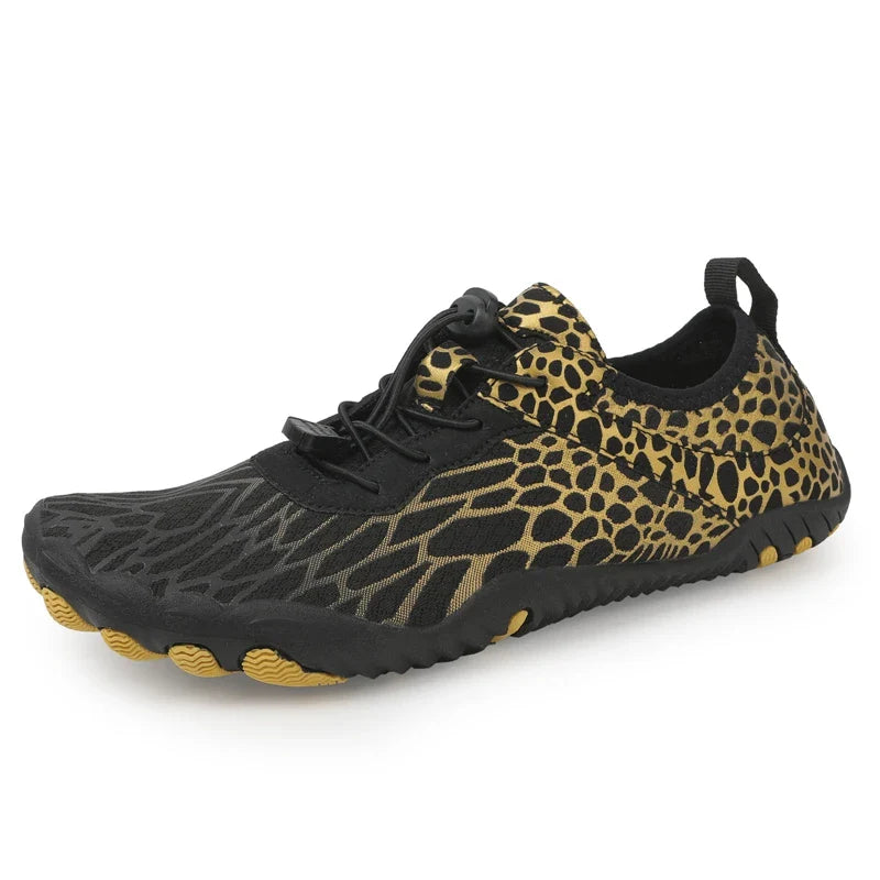 SUENTA Unisex Barfußschuhe Wasserdicht Minimalistisches Design Schwarz Gold