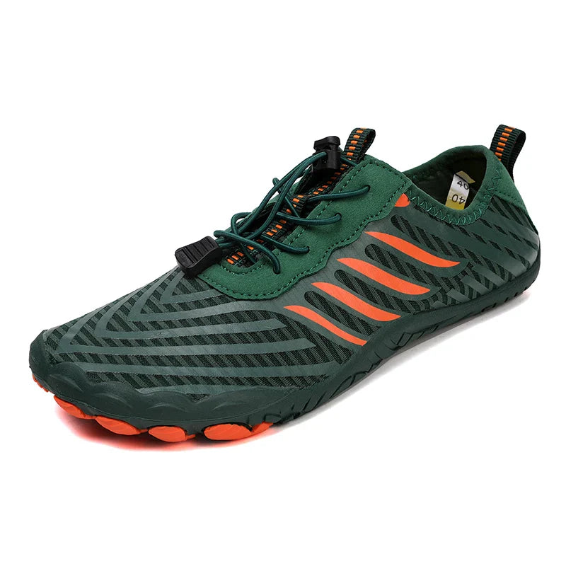 SUENTA Unisex Wasserdichte Barfußschuhe Schwimmen Wandern Strand Grün 2