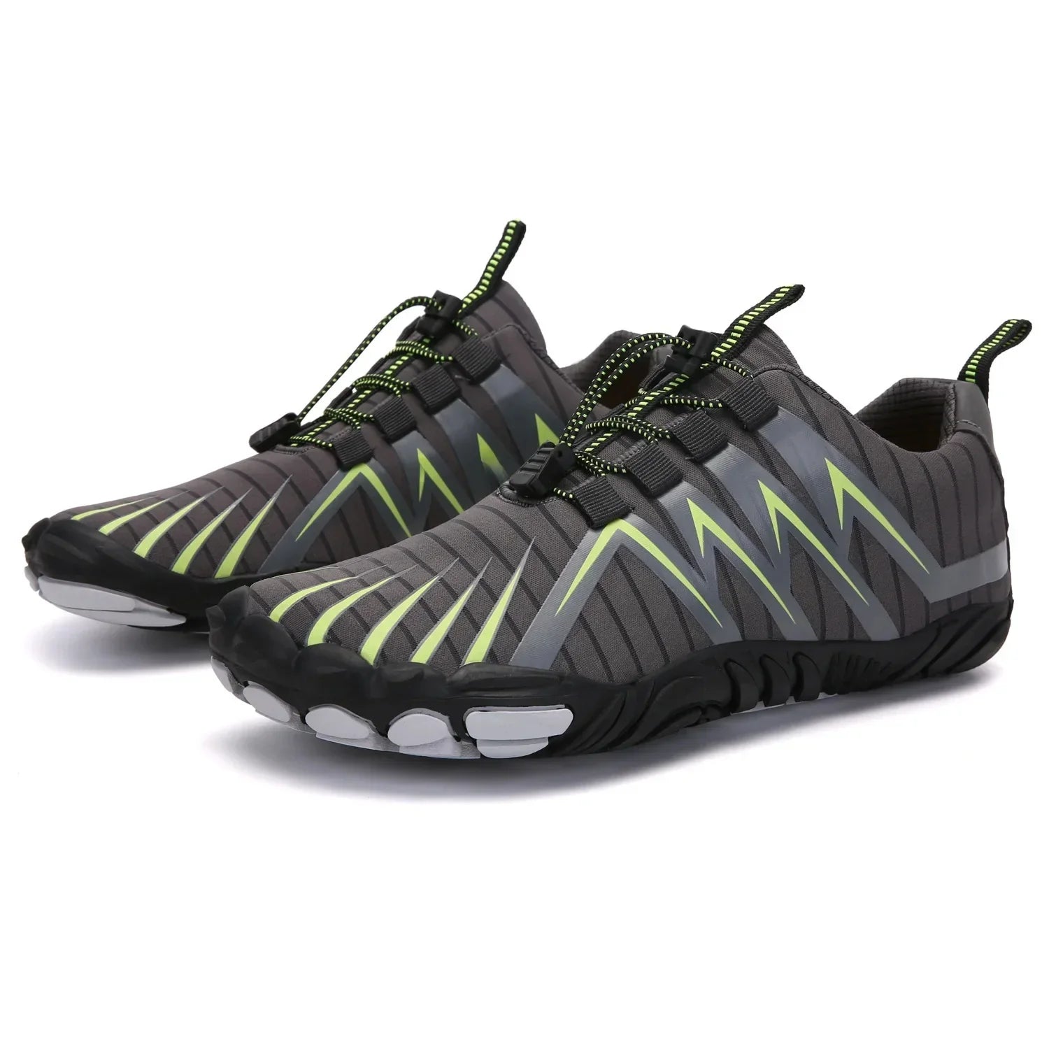 SUENTA Unisex Flache Barfußschuhe Wasserdichte Fünfzehige Aufbau Grau 1
