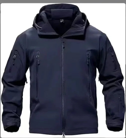 SUENTA Herren Softshell Jacke Windabweisenden Design Kapuze Marineblau