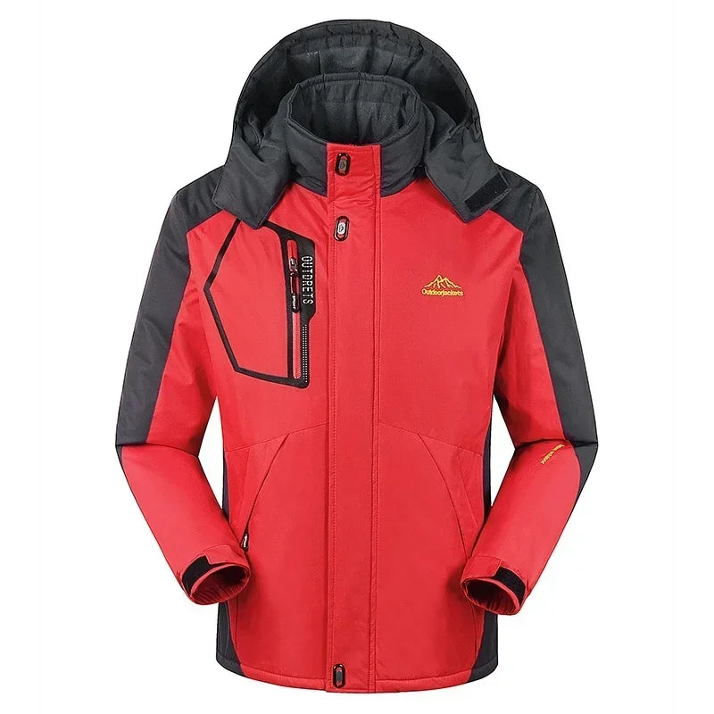SUENTA Herren-Skijacke mit Kapuze Winter-Oberbekleidung Stilvoll Rot