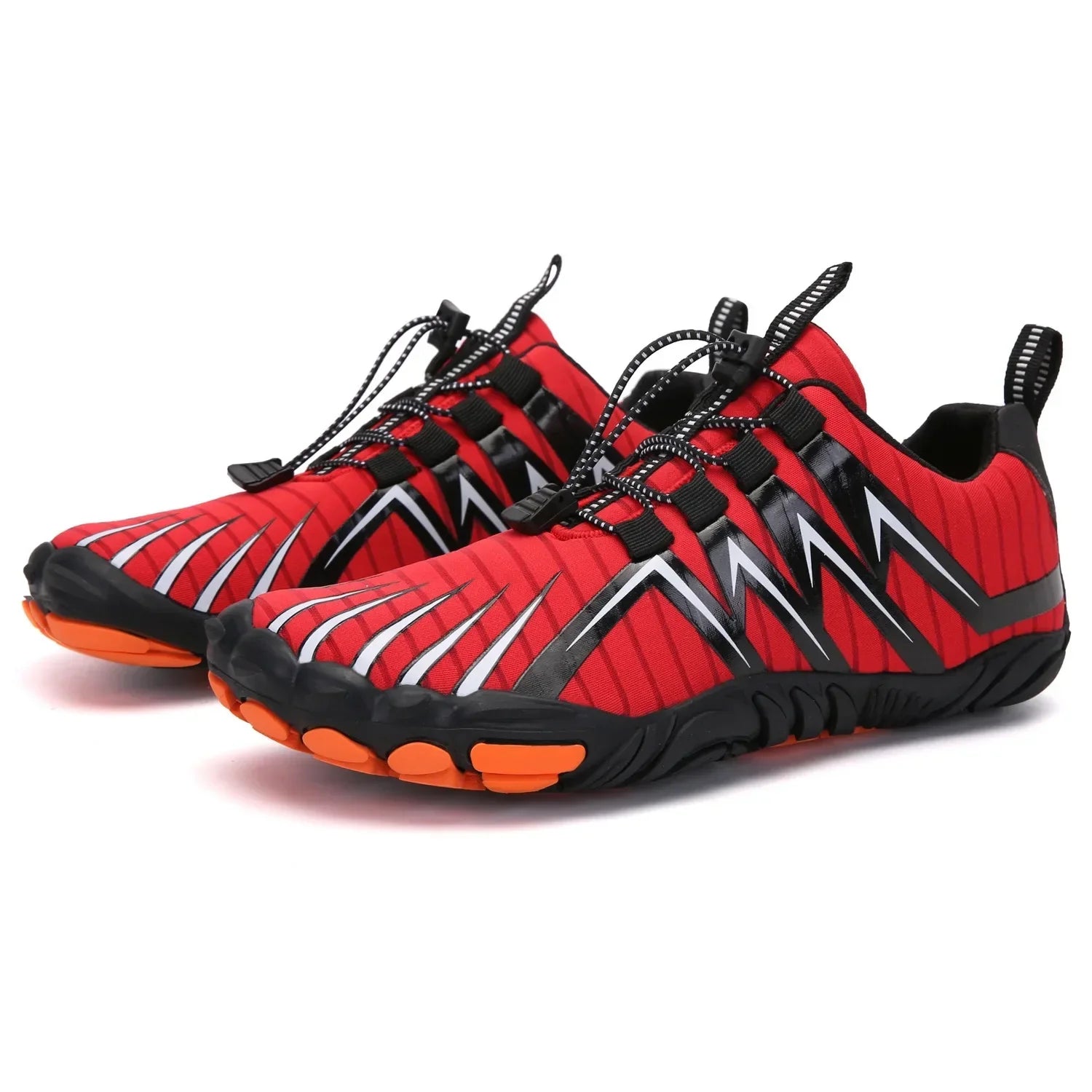 SUENTA Unisex Flache Barfußschuhe Wasserdichte Fünfzehige Aufbau Rot