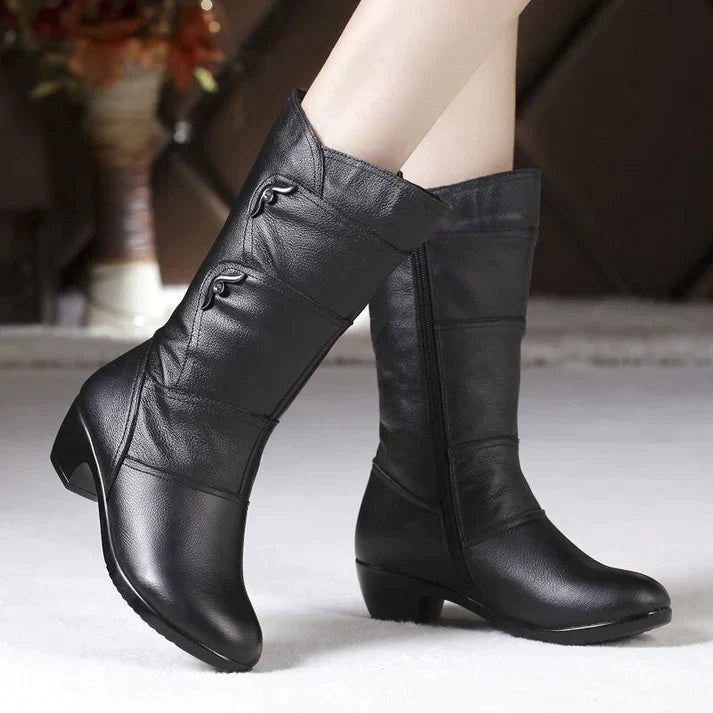 SUENTA Schwarze Winterstiefel für Damen | Warme - Winterstiefel