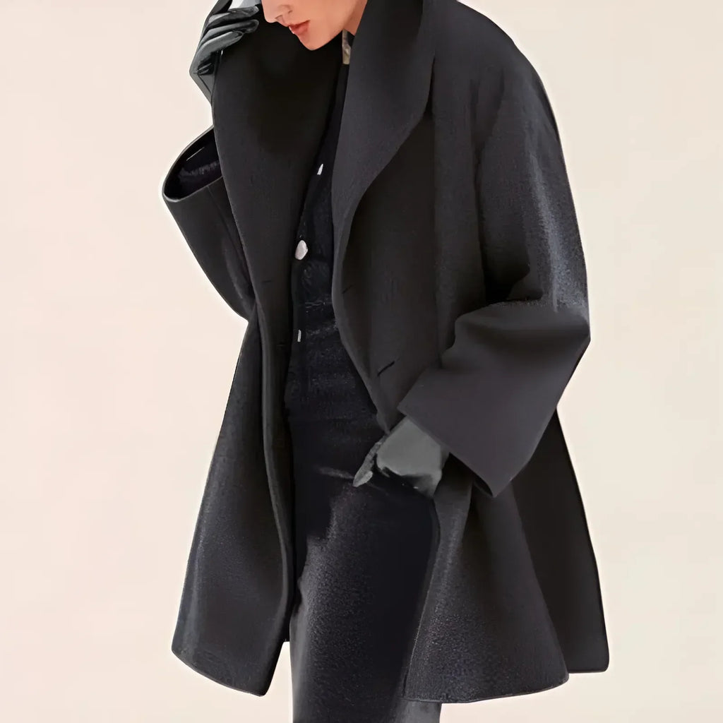 SUENTA Damen Winter Klassiker Trench Mantel Zeitlose Eleganz Warme - Winterjacke Damen Schwarz