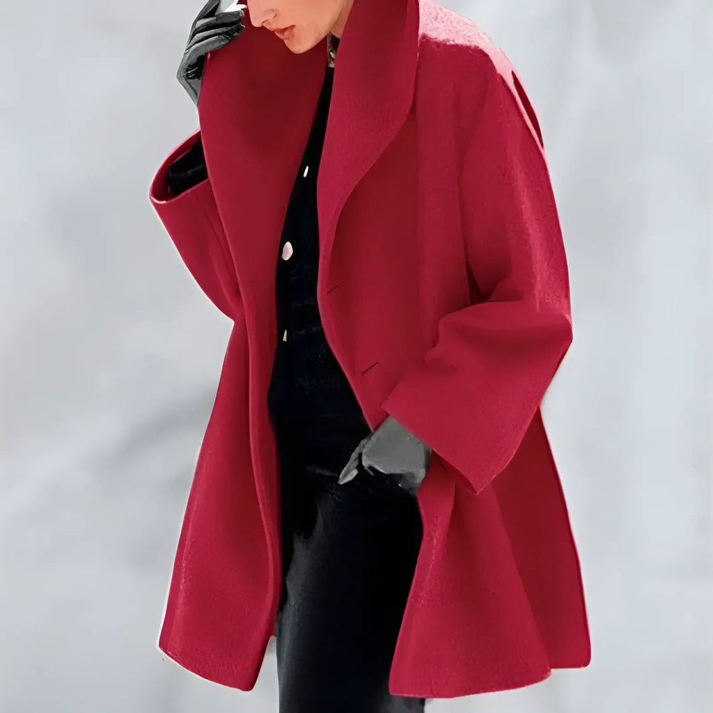 SUENTA Damen Winter Klassiker Trench Mantel Zeitlose Eleganz Warme - Winterjacke Damen Rot