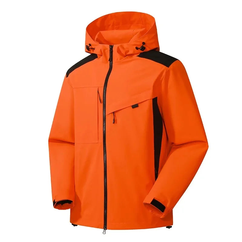 SUENTA Skijacke Lässige Skijacke mit Kapuze für Herren Sportlich Orange Rot